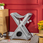 Plush Folding Cat Tree Play Rest Activity Tower W/ Scratching Post Grey