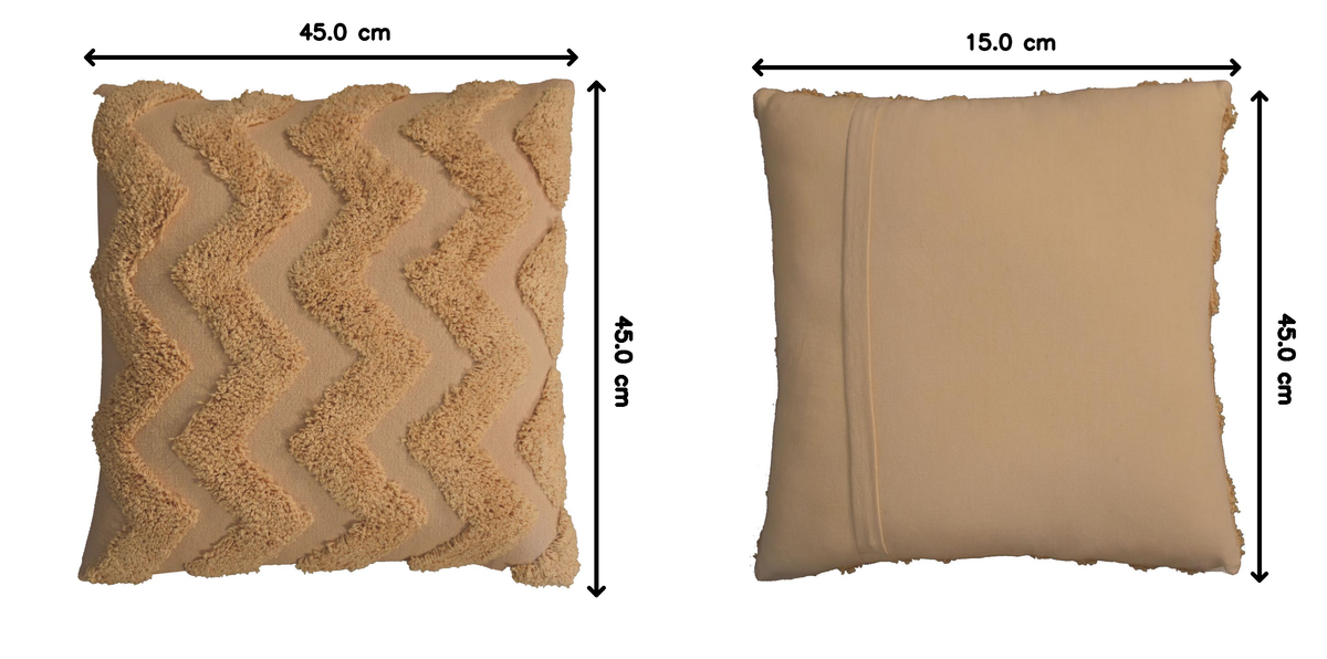 Zig-zag Cushion Set | Set of 2 | Mustard
