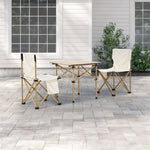 Set Of 3 Portable Folding Camping Table And Chair Set – Lightweight And Compact Outdoor Furniture | Set-of-3 | Beige