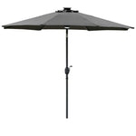 2.7m Parasol W/ Led Solar Light & Angled Canopy