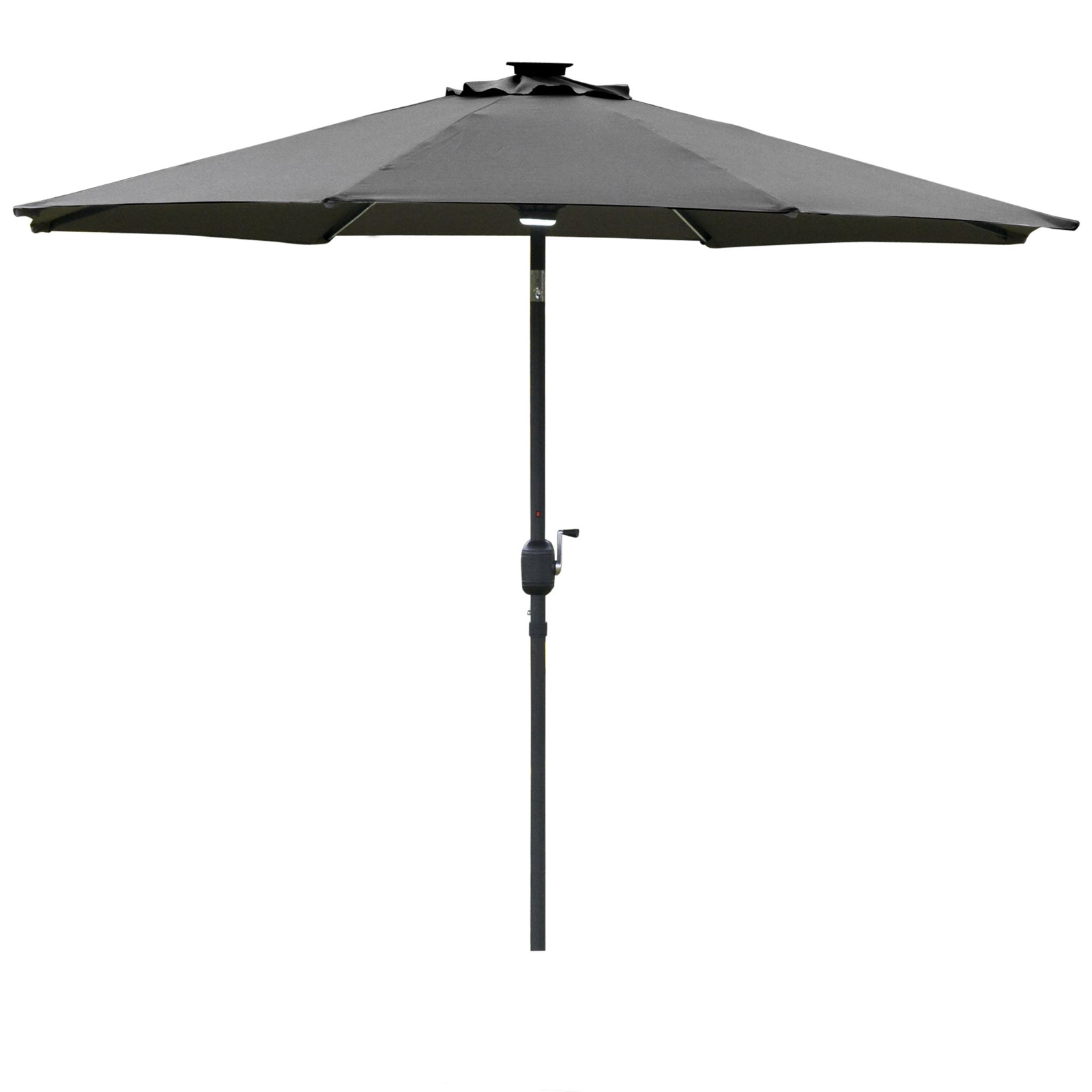 2.7m Parasol W/ Led Solar Light & Angled Canopy