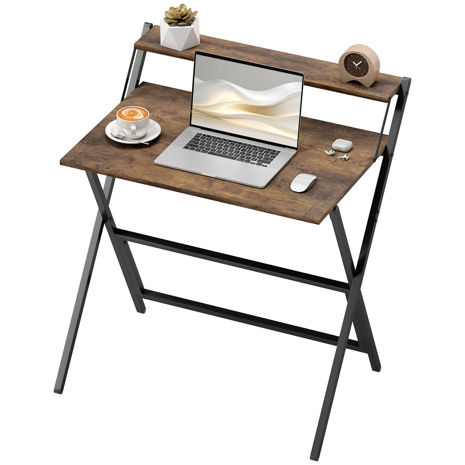 81.5 Cm Folding Computer Desk For Small Spaces Bedroom | Brown