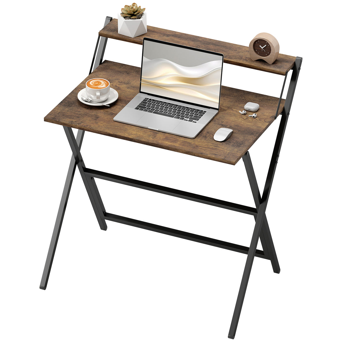81.5 Cm Folding Computer Desk For Small Spaces Bedroom | Brown