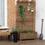 Wooden Trellis Planter With Drain Holes | Brown