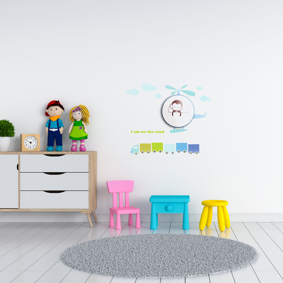 Helicopter Led Childrens Lamp Charming Fun Night Light Ultra Low Consumption 0.6w Colourful Wall Decals Create A 3d Effect