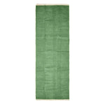 Plain Chenille 100% Cotton  Rug With Natural Trim | 200cm | Dark Olive