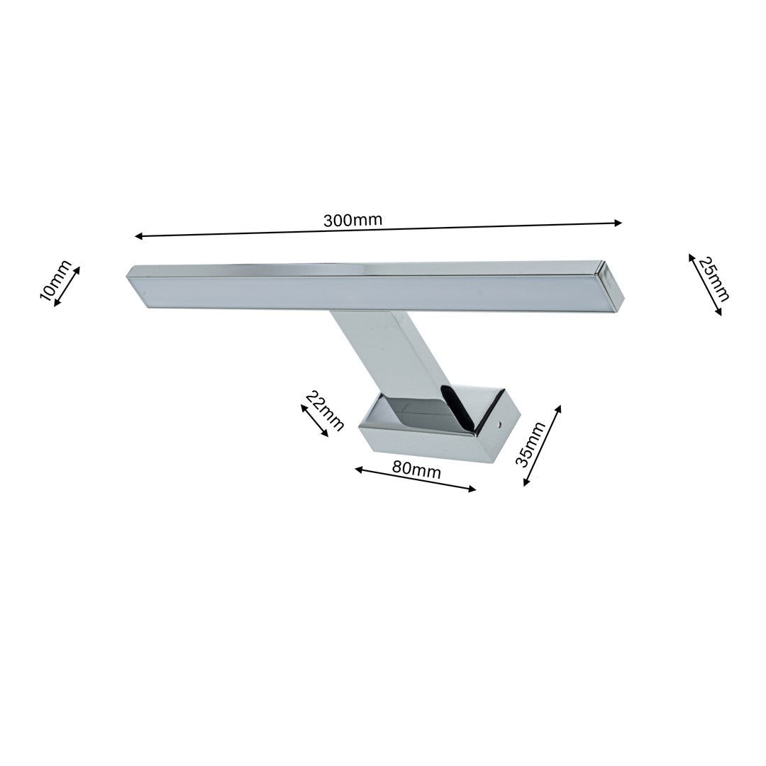 Shine Chrome Led 7w Wall Lamp Stylish Polished Chrome Light With Ip44 Rating Perfect For Mounting Above A Bathroom Mirror