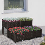 26l Set Of 4 Raised Flower Bed Plant Stand | Brown