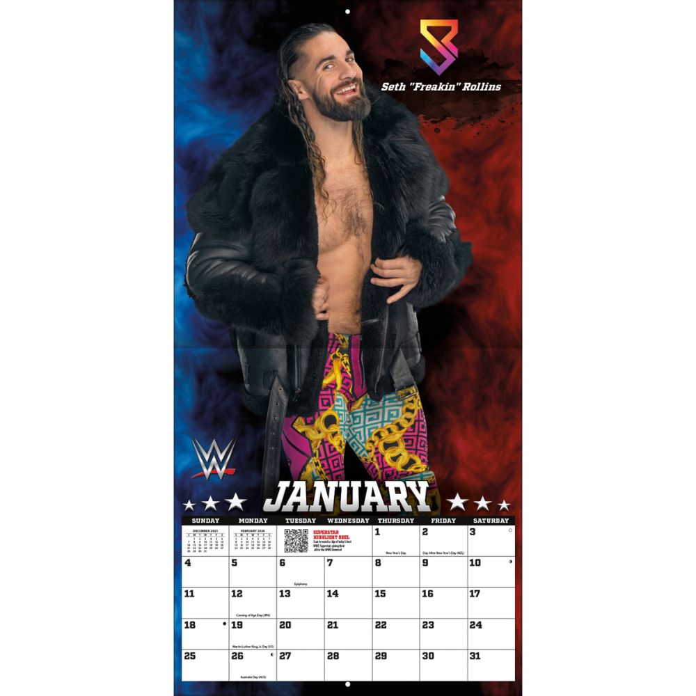 WWE Superstars 2026 Square Calendar Official Product