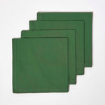 Plain Cotton Fabric 4 Napkins Set | 45cm x 45cm | Dark Green