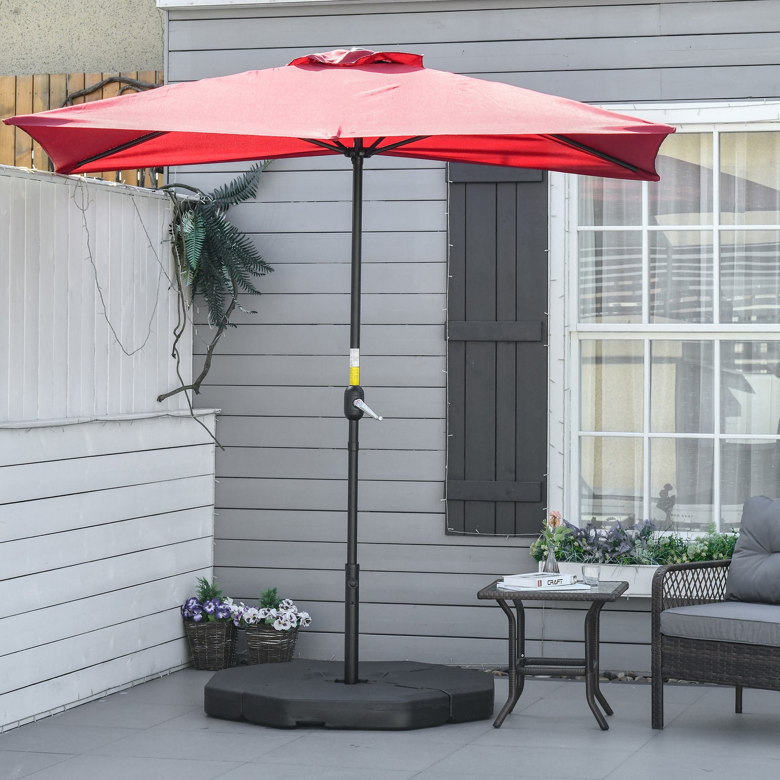 Detachable Patio Umbrella Base, Up To 140kg, Black
