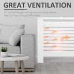 Modern Radiator Cover Cabinet Slatted Design 112/152/172cm | Large | White