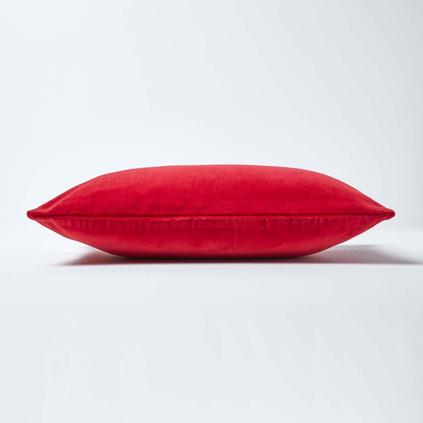 Luxury Cotton Velvet Cushion Cover | 30cm x 50cm | Red