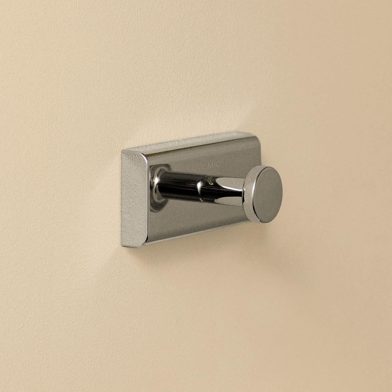 Towel Hook, Robe Hook, Screw-in Or Self-adhesive, Chrome Silver, Next
