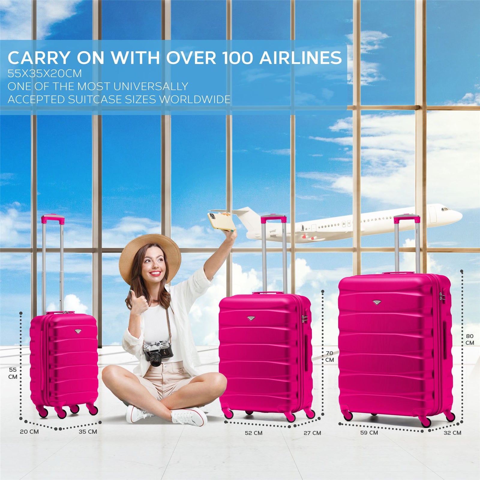 29" Large Suitcase Check-in Hold Luggage Hard Shell 4 Wheels Tsa Lock | Large | Pink