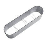160/240/320cm W X 80cm D X 80cm Height Gardens Plan Oval-shaped Galvanized Steel Raised Garden Bed With Safety Edging & Ground Stakes | Large | Galvanized Silver
