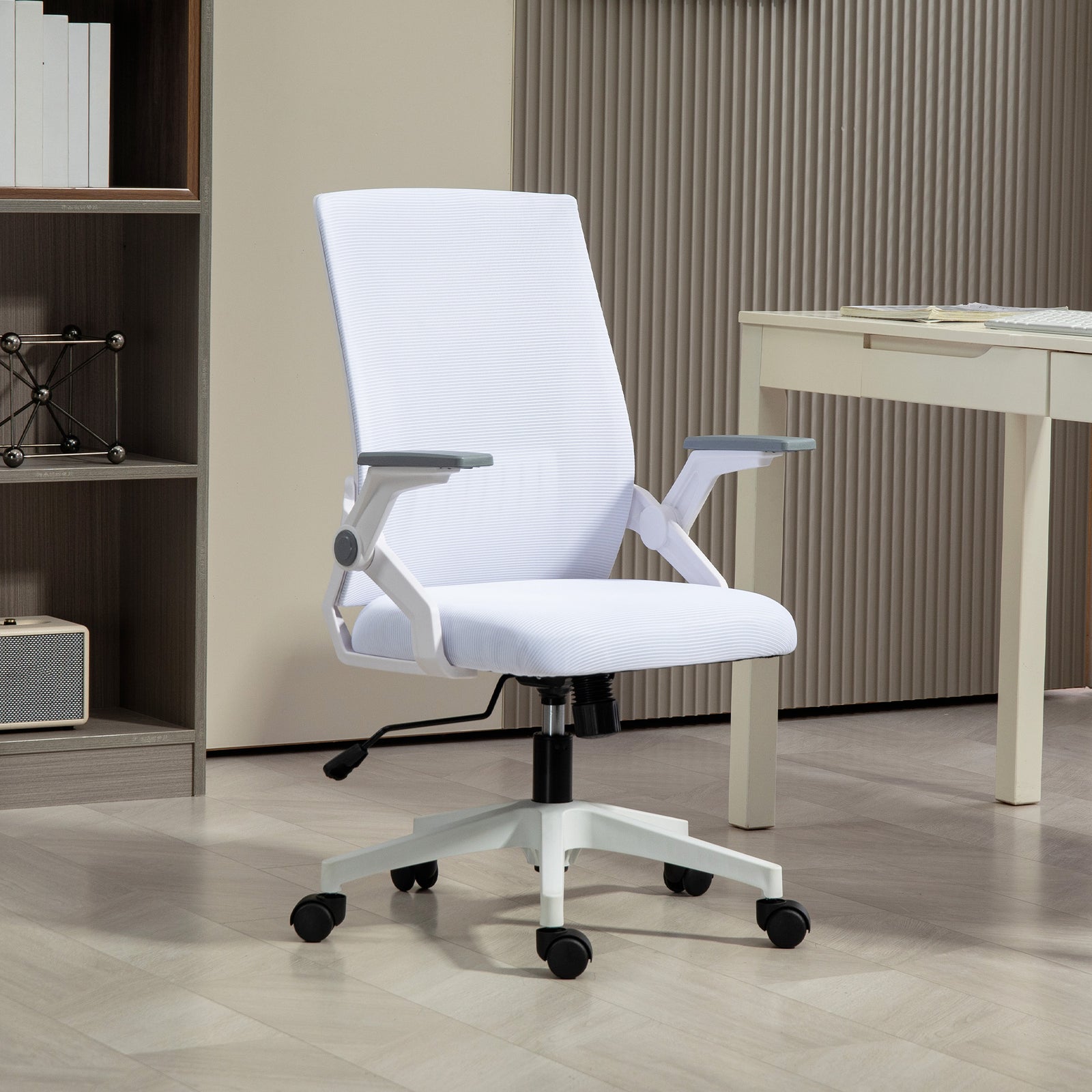 Mesh Office Chair Flip-up Arm Grey | White