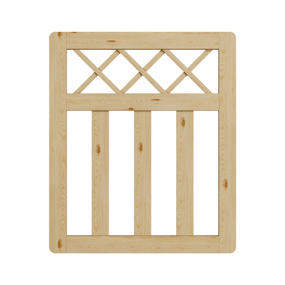 76m W X 90cm H Outdoor Cross Top Wooden Garden Gate Pedestrian Fence Yard Door