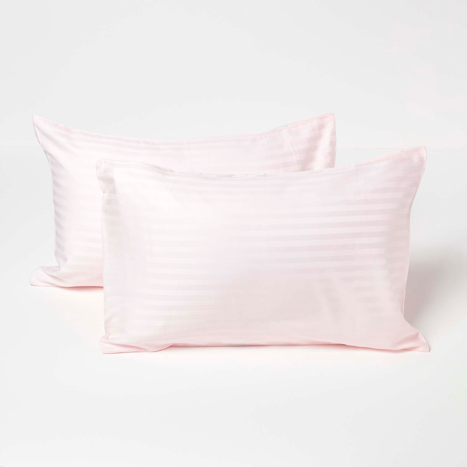 Cotton Stripe Kids Pillowcases 330 Thread Count, 2 Pack | 40 x 60cm | Pink