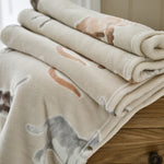 Deyongs Supersoft Clowder Cat  Print Coral Fleece Throw