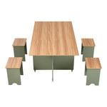 Drop Leaf Dining Table Set With 4 Stools | Green
