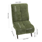 Modern Upholstered Accent Chair High Back Lounge Chair Padded Chenille Armchair With Wooden Legs | Green