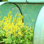 Tunnel Greenhouse Steel Frame For Garden W/ Zipper Doors | Green