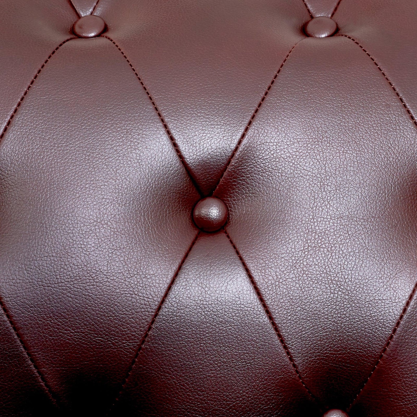 Button Tufted Faux Leather Living Room Armchair | Brown
