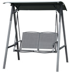 2 Seater Garden Swing Chair Outdoor Canopy Swing W/ Shade | Dark Gray