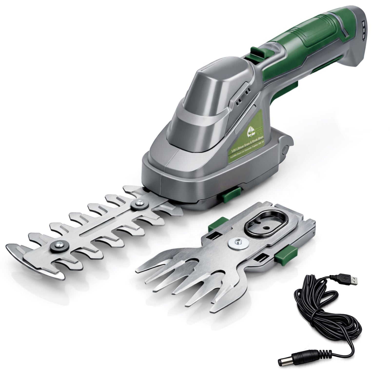Cordless Handheld Hedge Trimmer 2 In 1 3.6v Li Ion Rechargeable Battery