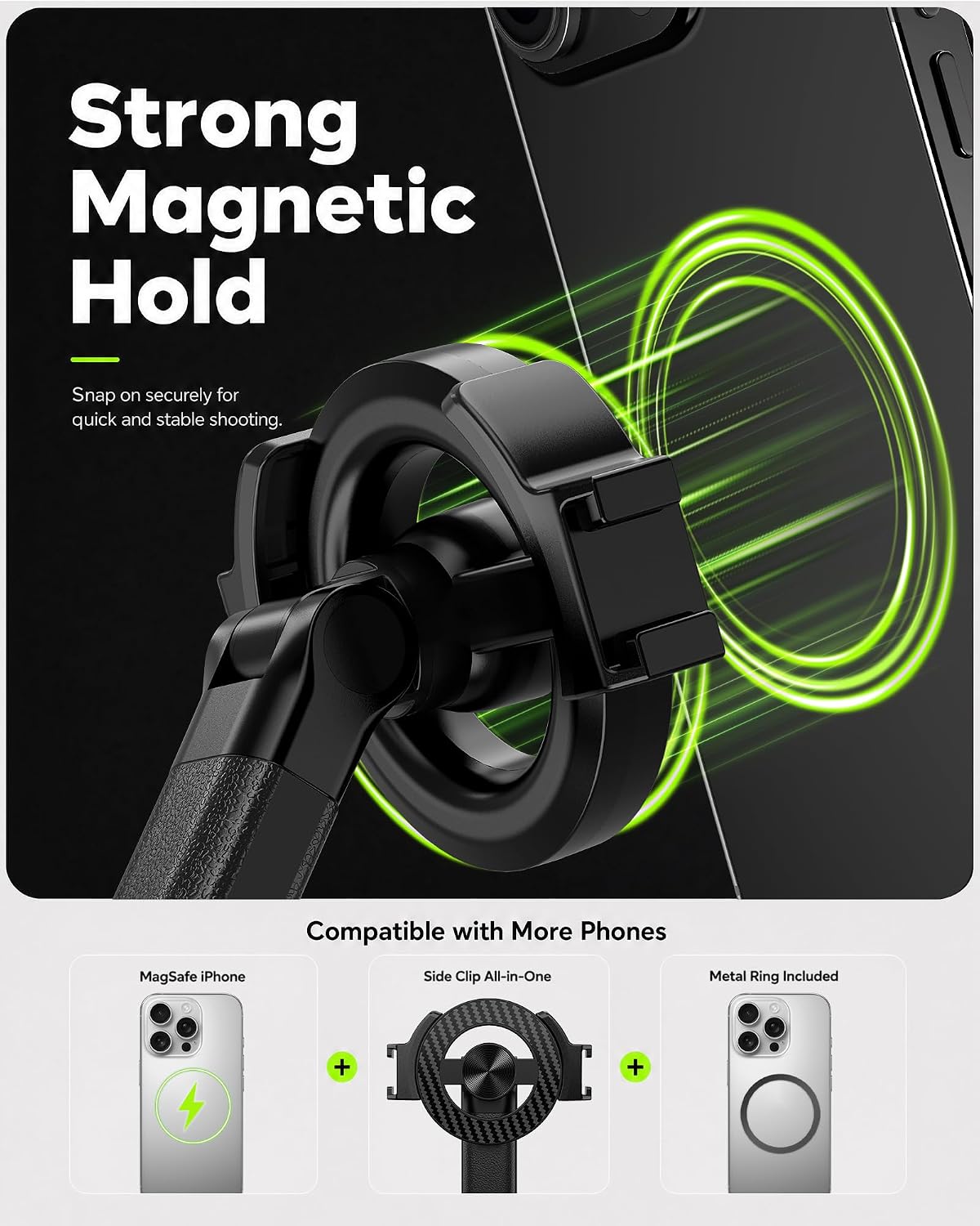 HYGRAD BUILT TO SURVIVE Magnetic Selfie Stick Tripod 360° Mobile Phone Holder Stand - Bluetooth Remote