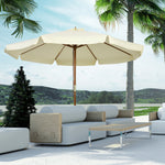 3.3m Garden Parasol With 8 Ribs - Beige