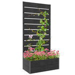 Garden Planter With Trellis, 72x38x150cm, Black