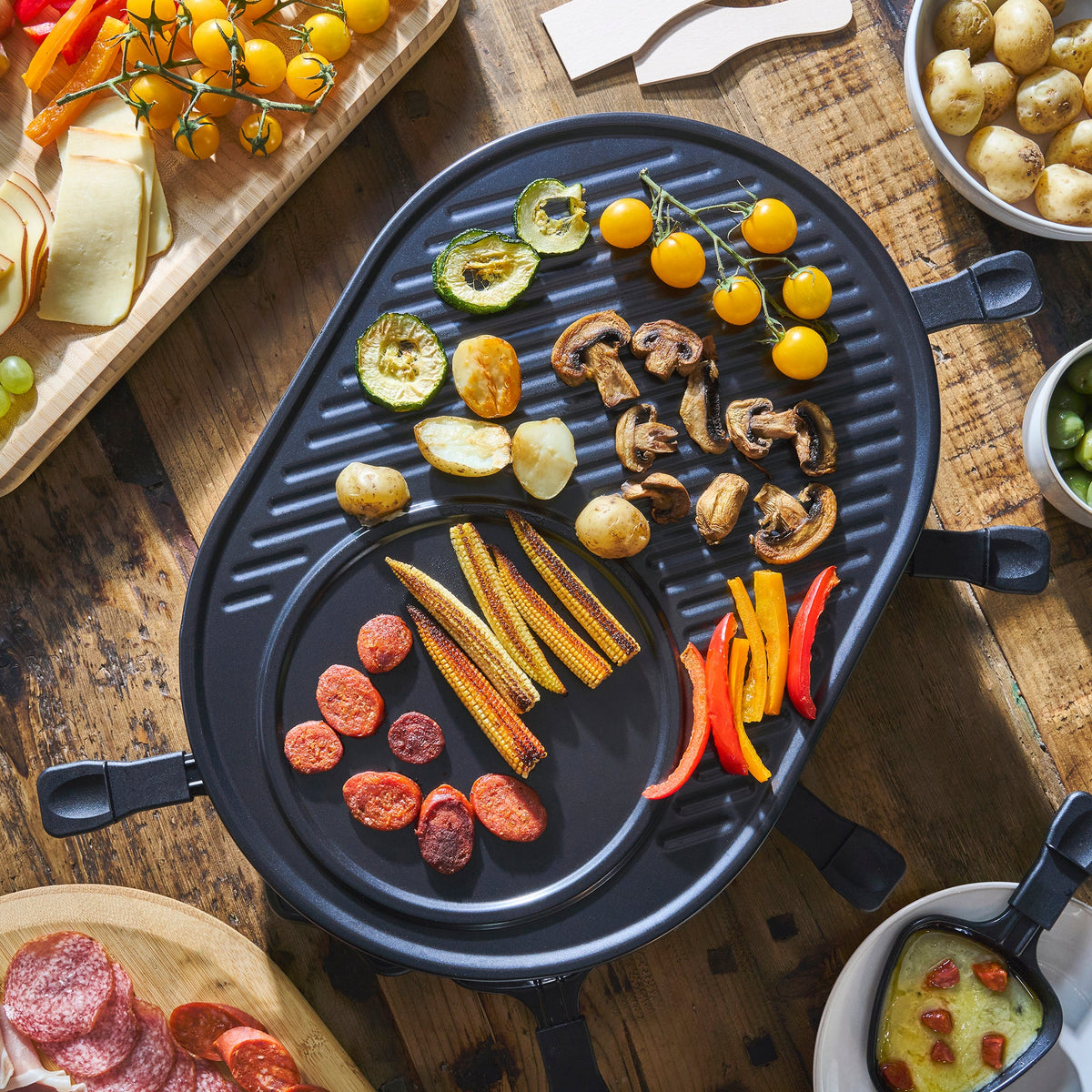 Electric Raclette Grill With Metal Plate
