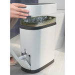 Slim Plastic Trash Can With Built-in Toilet Brush