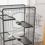 6 Levels Small Animal Cage W. Ramps, Bowl, Water Bottle, Tray, Wheels