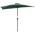 2.7m Half Round Parasol Balcony Shade | Green