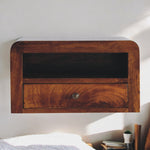 Solid Wood Chunky Chestnut 1 Drawer Wall Mounted Nightstand