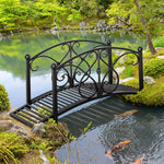 102lx48wx49h Metal Garden Bridge With Railings, Black