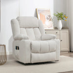 Lovell Electric Lift Assist Riser Recliner With Massage And Heat | Cream