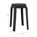 Set Of 10 Stackable Round Plastic Stools Lightweight Durable Seating