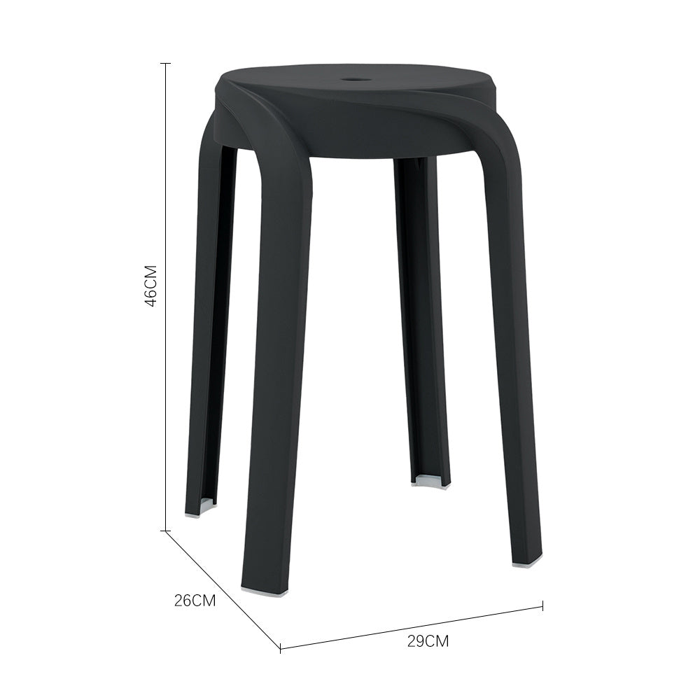 Set Of 10 Stackable Round Plastic Stools Lightweight Durable Seating