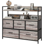 Bedroom Chest Of Drawers 4/5/6/7 Drawer Dresser W/ Shelf | Medium | Gray