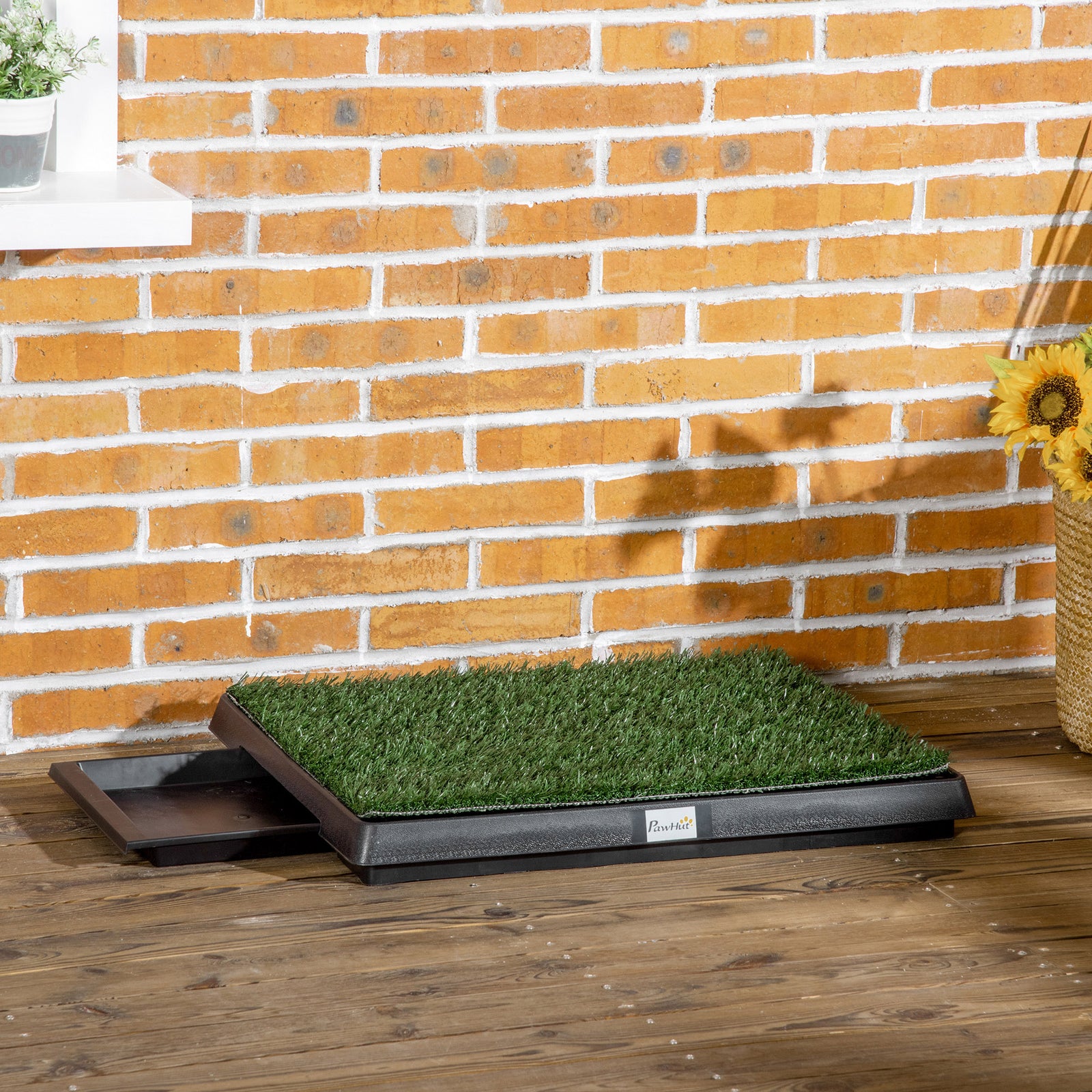 Pawhut Dog Toilet Pet Potty 2 Layer Grass Mat Trainer Tray Training Portable New