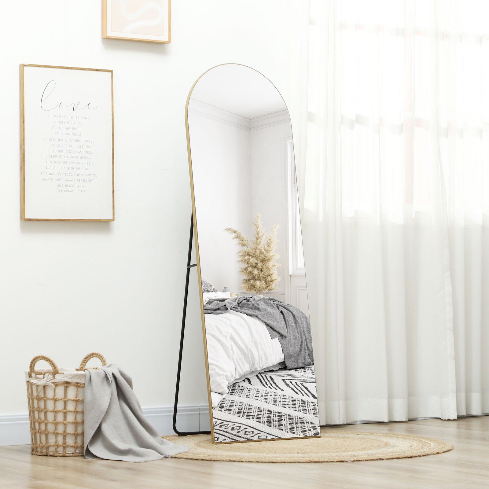 Floor Mirror Wall Mount Leaning Standing Mirror 50 X 150cm | One Size | Gold