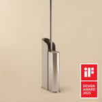 Silicone Toilet Brush, Floor Or Self-adhesive Slim Beige Flat Collection