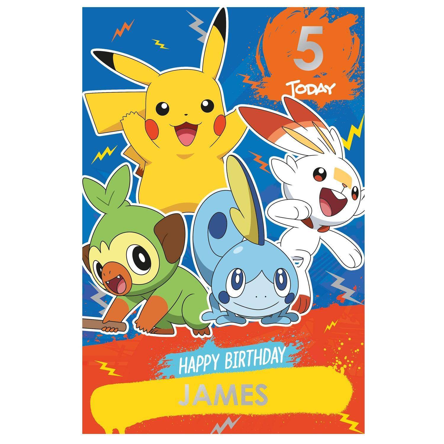 Pokemon Personalise Birthday Card With Sticker Sheet Official Product