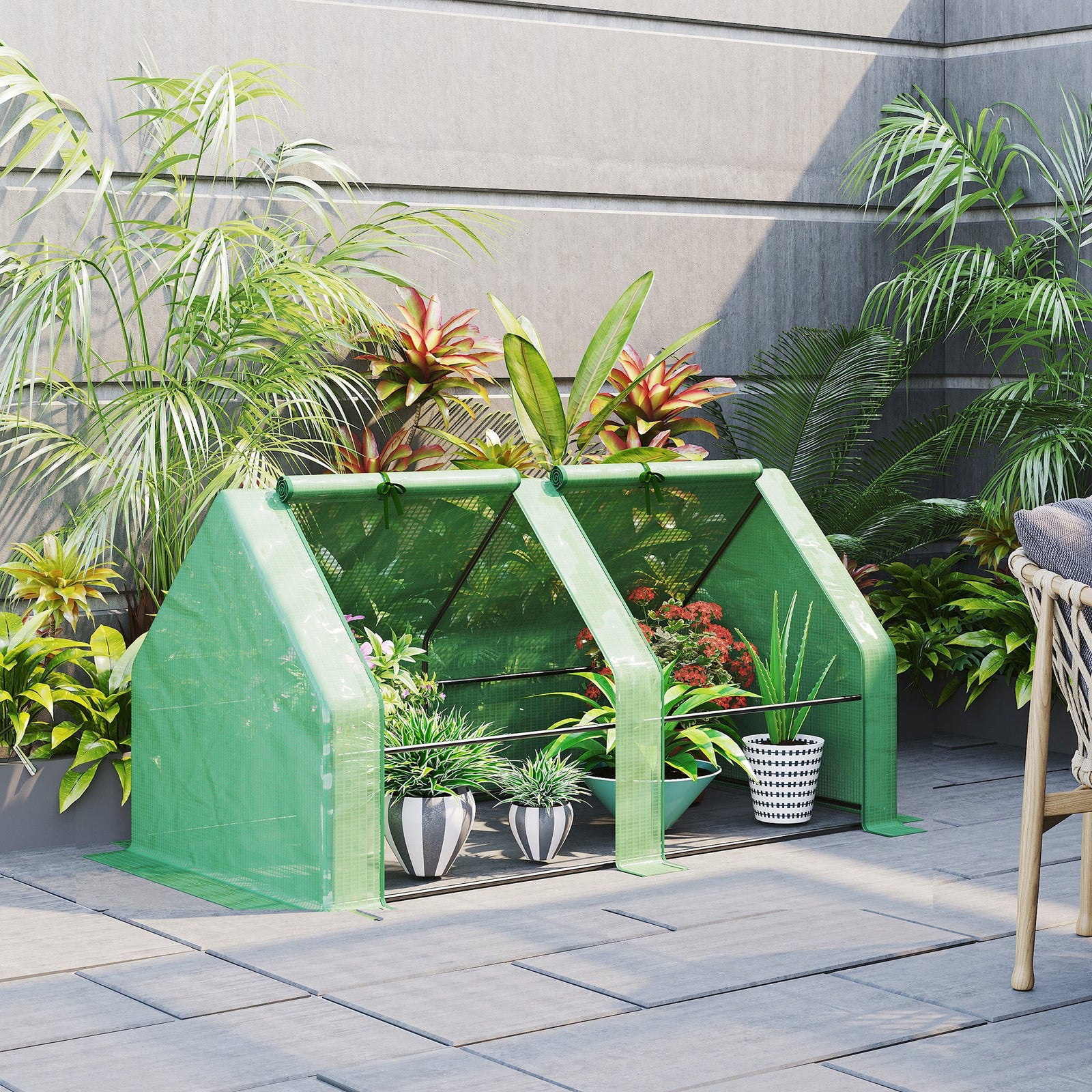 Mini Greenhouse Poly Tunnel Steeple | Green