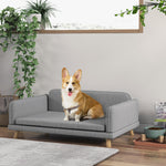 Dog Sofa Bed With Legs, Water-resistant Fabric For Medium Dogs - Grey