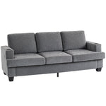 3 Seater Sofa, Fabric Sofa With Usb Ports And Cup Holders | Grey